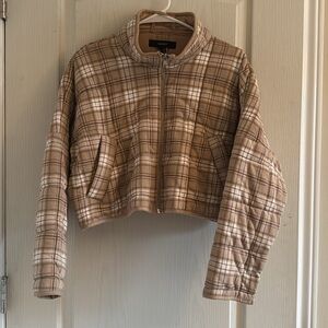 Plaid Brown Women's Jacket XS